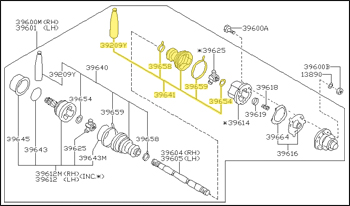 Factory CV Axle Boot Repair Kit, 84-87 300ZX (Z31) Non-Turbo Outer, 88-89 Non-Turbo Inner