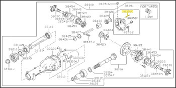 Factory Differential Cover Plate Stud, R200, 74-89 260Z-280Z-280ZX-300ZX (Z31)