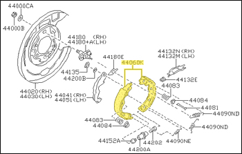 Factory Parking Brake Shoe Set, 9/91-96 300ZX (Z32)
