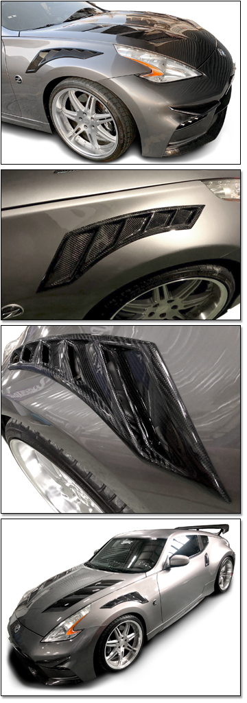 EVO-R Carbon Fiber Nismo GTR Style Fender Vents, 09-20 370Z