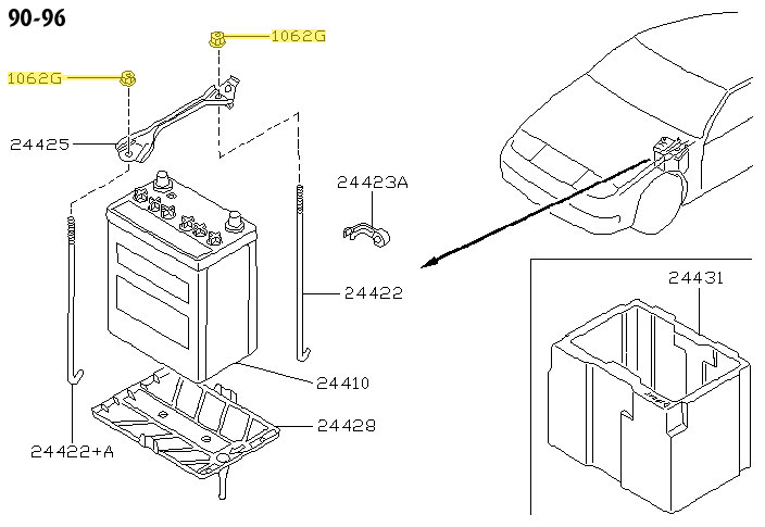 とと Infiniti G35 G37 Q50 Q60 Genuine Battery Hold Down Bracket