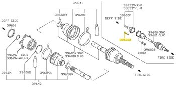 Factory Bolt, CV Axle, 90-96 300ZX Turbo