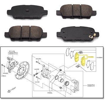 Factory Brake Pads, Rear, Standard, 06-09 350Z