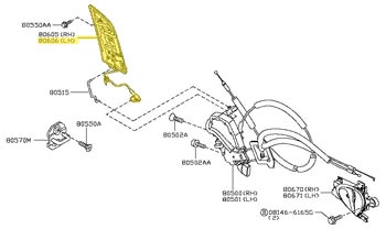 Factory Door Handle, Left, 18-20 370Z