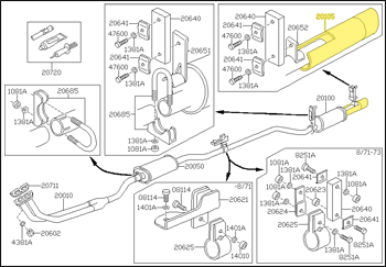 Factory Exhaust Tip, 70-8/74* 240Z-260Z