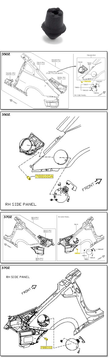 Factory Gas Door Bumper, 03-1/04 350Z, 09-20 370Z