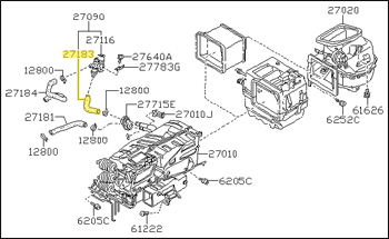 Factory Heater Transfer Hose, Control Valve to Firewall, 84-89 300ZX (Z31)