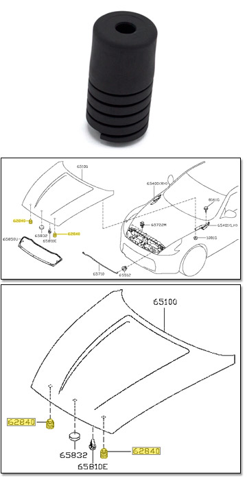 Factory Hood Bumper/Height Adjuster, 4/17-20 370Z, 23-24 Nissan Z®