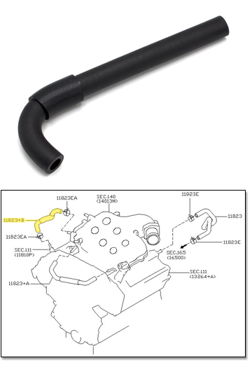 Factory PCV Hose, 03-06 350Z