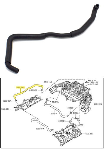 Factory PCV Hose, 07-09 350Z