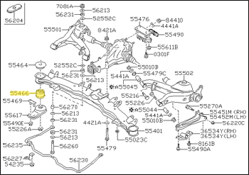 Factory Rear Crossmember Mounting Insulator, 84-89 300ZX (Z31)