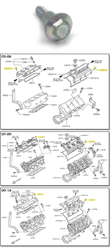 Factory Rocker Cover Bolt, 03-14 350Z-370Z
