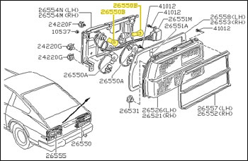 Factory Turn/Tail/Stop Light Bulb, 12V - 27/8W, 79-96 280ZX-300ZX (Z31; Z32)