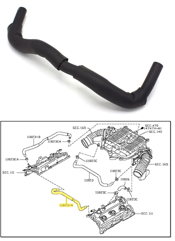 Factory Valve Cover Crossover Tube, 07-09 350Z