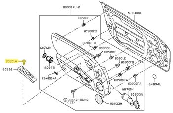 Factory Window Switch Trim Plate Bolt, Left, 03-09 350Z