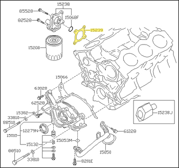 Factory Oil Filter Mount Bracket to Engine Block Gasket, 90-96 300ZX (Z32)