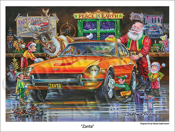 Hector Cademartori Original Artwork 9x12" Z Christmas Print, "Zanta Claus"