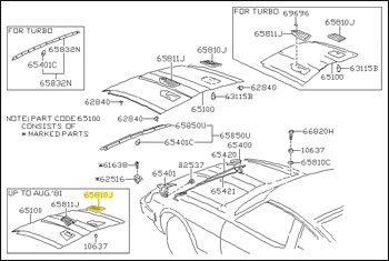 Factory Hood Vent, Right, 79-81 280ZX Non-Turbo