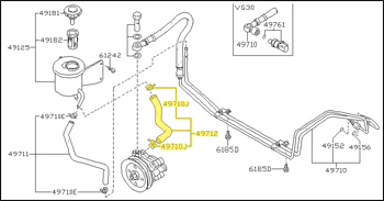 Factory Power Steering Hose, Reservoir to Pump, 84-89 300ZX (Z31)
