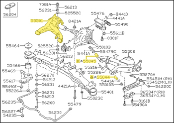 Factory Lower Control Arm, Rear Right, 84-86 300ZX (Z31)