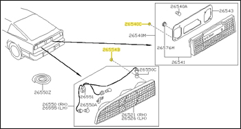 Factory Brake, Tail, & Reverse Light Mounting Nut, 9/86-96 300ZX (Z31; Z32)