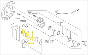 Factory Brake Pads, Rear, 90-96 300ZX (Z32)