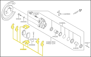 Factory Brake Hardware Kit, Rear, 90-96 300ZX (Z32)