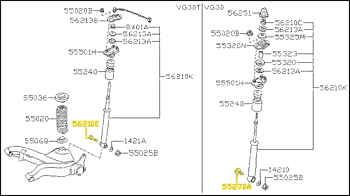 Factory Rear Shock Bolt, 84-89 300ZX (Z31)
