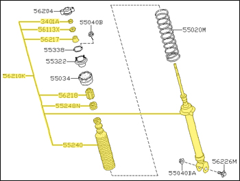 Factory Non-Adjustable Shock Absorber Kit, Rear, 90-96 300ZX (Z32) Non-Turbo