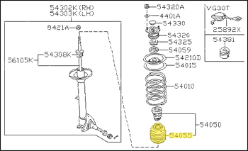 Factory Strut (Shock) Boot, Front, 84-89 300ZX (Z31)