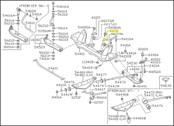 Factory Steering Rack Mount Bracket, Left, 84-89 300ZX (Z31)
