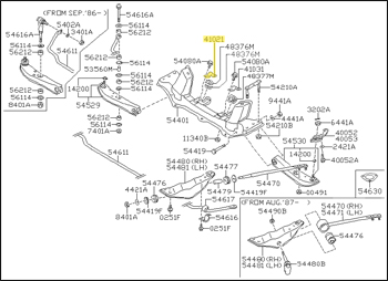 Factory Steering Rack Mount Bracket, Right, 84-89 300ZX (Z31)