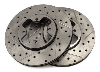 StopTech Cross Drilled/Slotted Brake Rotors, Front, 84-85 300ZX N/T
