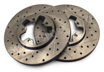 StopTech Cross Drilled/Slotted Brake Rotors, Front, 84-86 300ZX T, 86-1/89 300ZX N/T