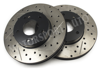 StopTech Cross Drilled/Slotted Brake Rotors, Front, 87-1/89 T