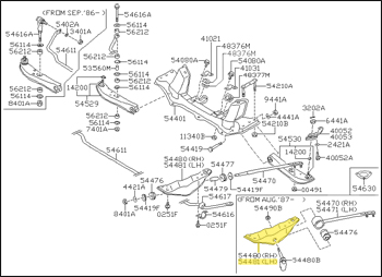 Factory Tension Rod Bracket, Left, 88-89 300ZX (Z31)