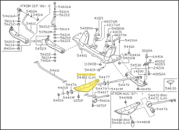 Factory Tension Rod Bracket, Right, 84-87 300ZX (Z31)