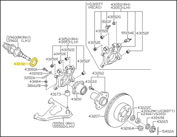 Factory Rear Wheel Bearing Seal, 90-96 300ZX (Z32) Non-Turbo
