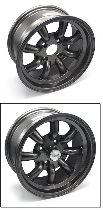 Sold Out! Konig Rewind All Gloss Graphite 15x7" Wheel Kit, 70-85 Z/ZX