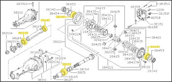 NEW! Differential Bearing Kit, R-200, 84-89 300ZX (Z31) All