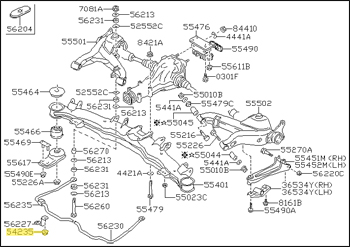 Factory Rear Sway Bar Mount Bracket Nut, 84-89 300ZX (Z31)