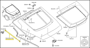 Factory Deck Lid Support, Left, 03-08 350Z Coupe w/o Spoiler