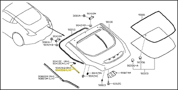 NEW! Factory Deck Lid Support, Left, 24-25 Nissan Z® NISMO Edition