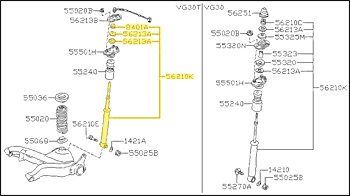 Factory Adjustable Shock Absorber Kit, Rear, 84-8/86 300ZX (Z31) Turbo