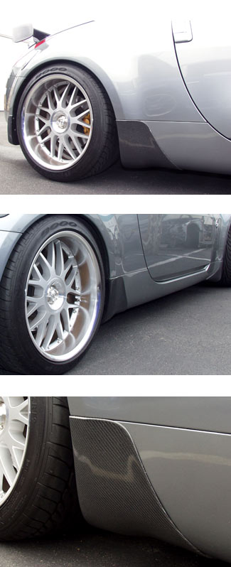 Carbon Fiber Rear Rocker Guards, 03-09 350Z