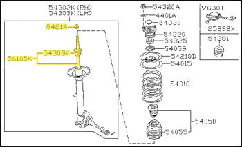 Factory Adjustable Strut Cartridge Kit, Front, 8/86-89 300ZX (Z31) Turbo