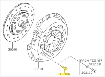 Factory Pressure Plate to Flywheel Bolt, 84-3/87 300ZX (Z31) Turbo