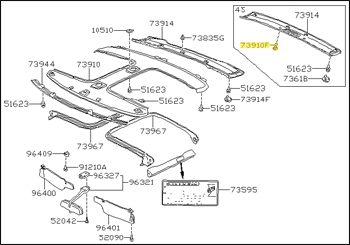 Factory Rear Roof Panel Trim Clip, Red, 79-83 280ZX 2+2