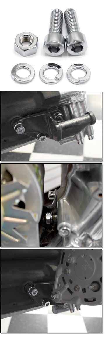 Chromed Lower Alternator Bracket Hardware Set, 70-83 240Z, 260Z, 280Z, 280ZX