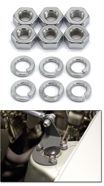 Chromed Strut Mounting Insulator Hardware, Half Set, 70-78 240Z-260Z-280Z